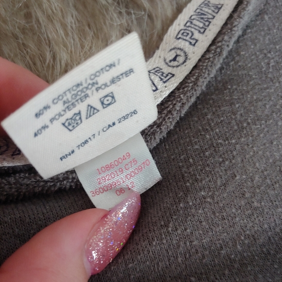 PINK Victorias Secret | Y2k French Terry soft off the shoulder sweatshirt small - Picture 8 of 14